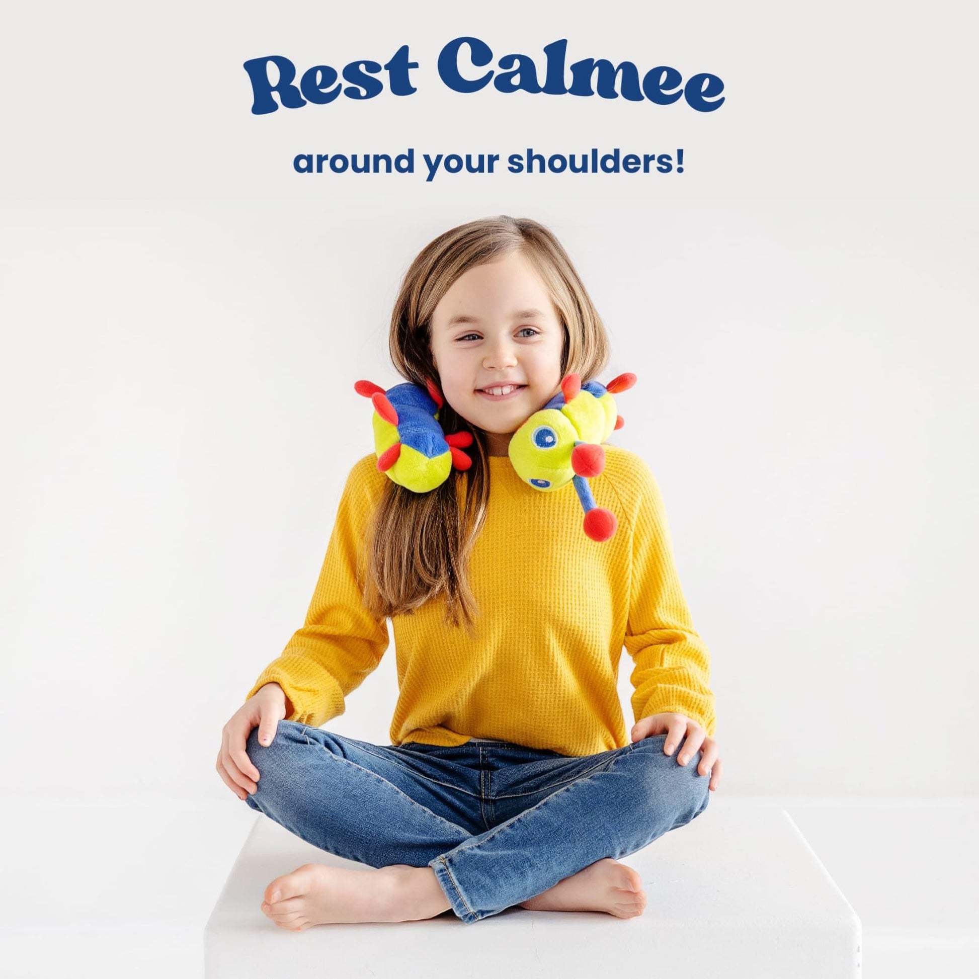 Calmee the Caterpillar Weighted Sensory Plush Toy for Kids, Breathing Exercise & Calming Tool for Focus and Emotional Regulation, SEL Mindfulness Toy
