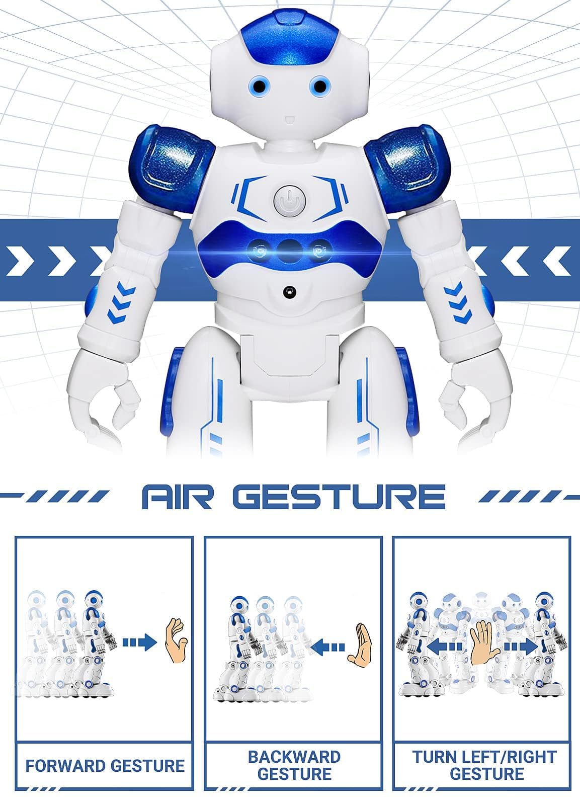 KingsDragon RC Robot Toys for Kids, Gesture & Sensing Programmable Remote Control Smart Robot for Age 3 4 5 6 7 8 Year Old Boys Girls Birthday Gift