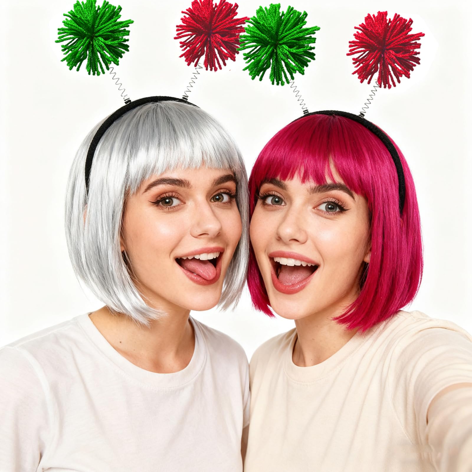LEKTIST Headwear, 3PCS Pom Pom Headband - Fun Party Accessory for Women (Mixed-Color)