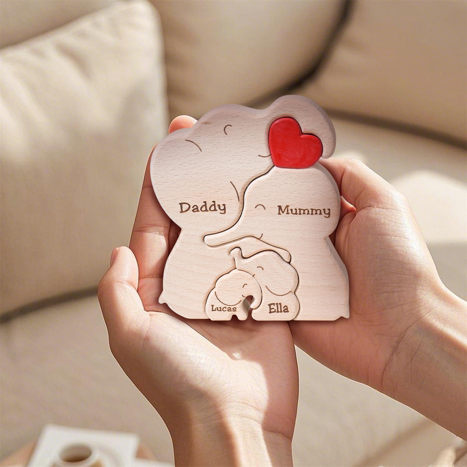 Custom Puzzle, Personalized Elephants Puzzles, Personalized Wooden Puzzle