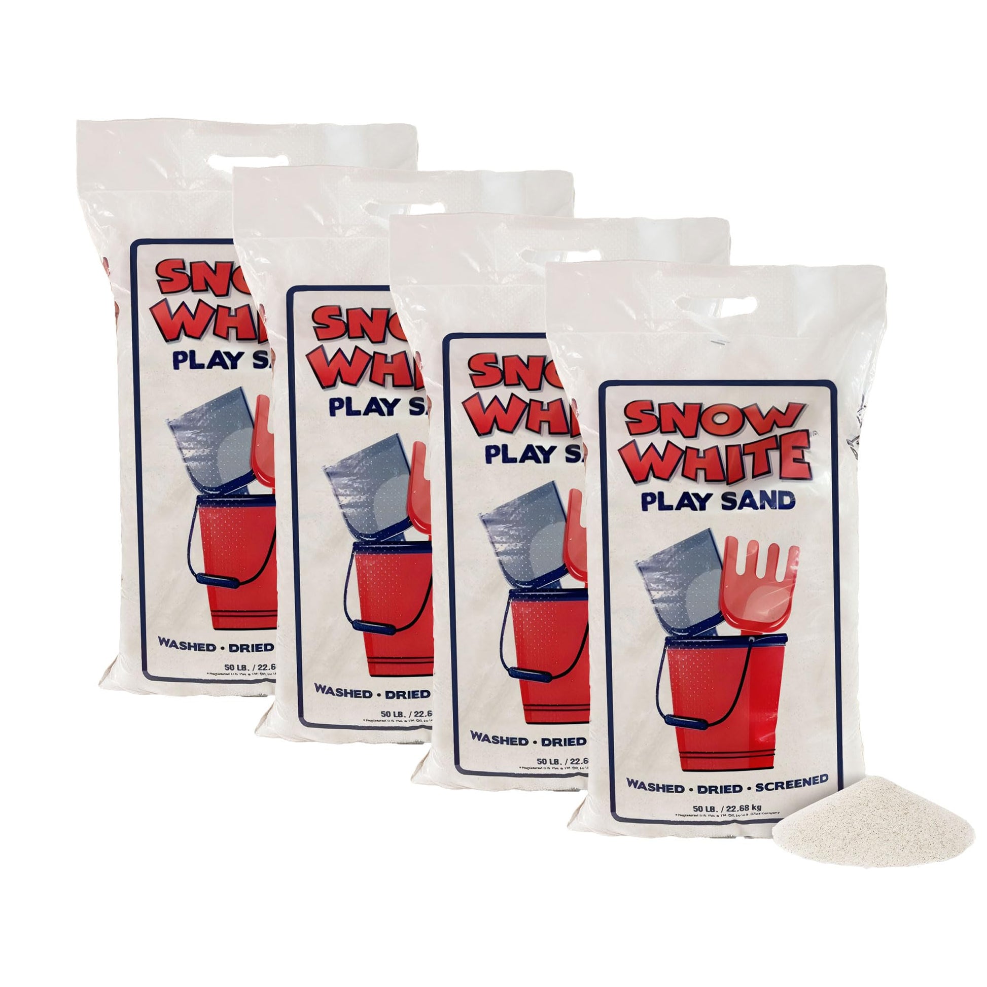U.S. Silica Large 50 Pound Play Sand, Finely Graded, Fully Washed and Easy to Use for Children's Art, Trays, and Sandbox, 4 Pack