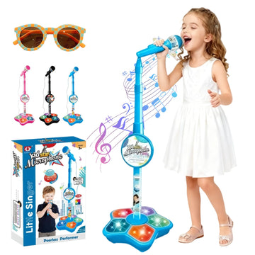 The All-in-One Microphone Toy, 2026 New Karaoke Machine Toy with Light, Kids Microphone with Stand, Echo Effects, for Singing, Confidence-Building