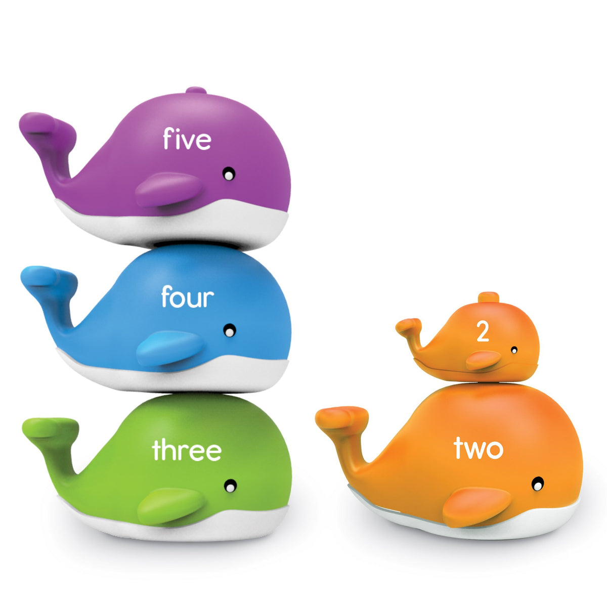 Learning Resources Snap-n-Learn Stacking Whales, Educational Toys ,Fine Motor, Counting & Sorting Toy, Shape Sorting, 15 Pieces, Ages 2+