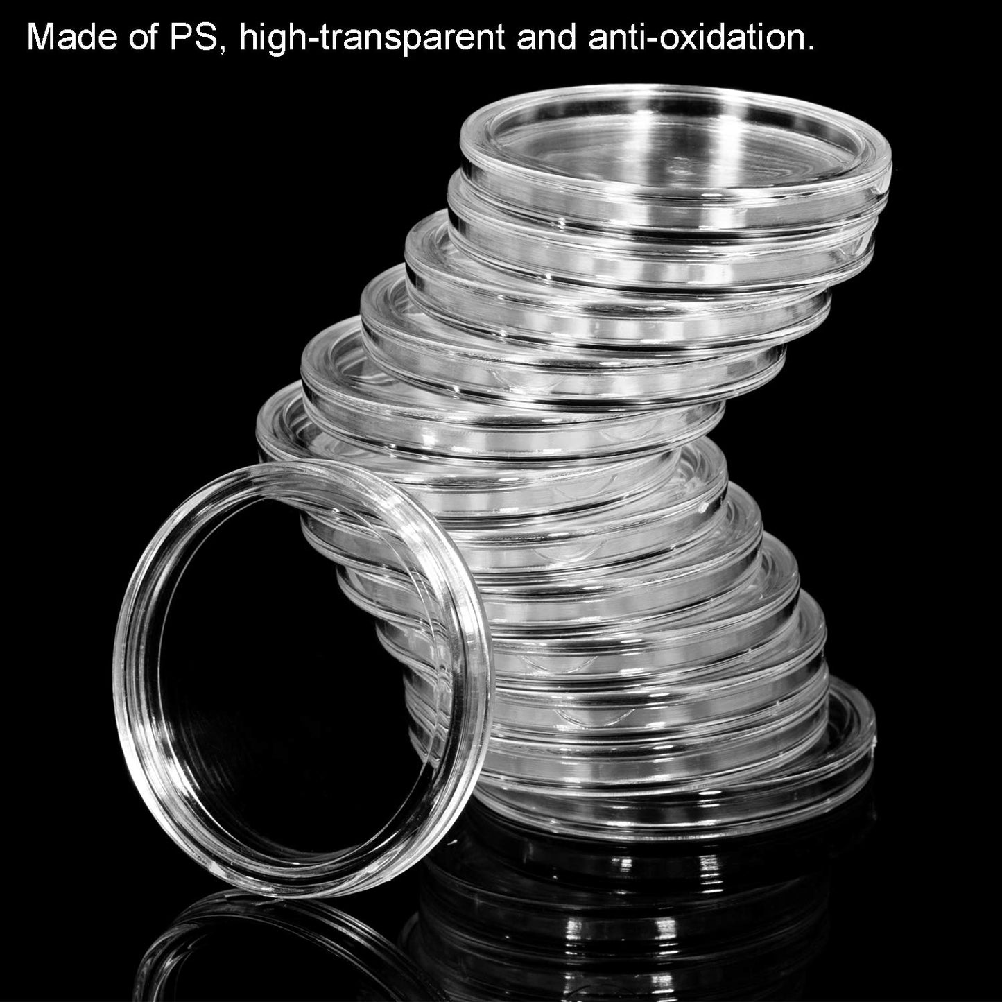 41mm Coin Capsules, with Foam Gasket and Plastic Storage Box, for Coin Collection