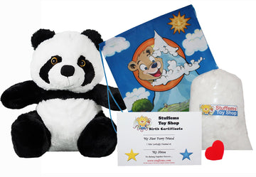 Stuffems Toy Shop Make Your Own Stuffed Animal 16" PanPan the Panda - No Sew - Kit with Cute Backpack!