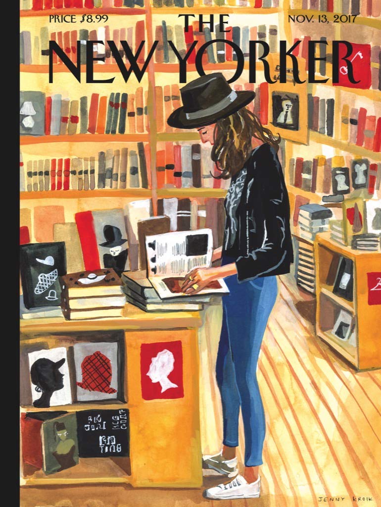 New York Puzzle Company - New Yorker At the Strand - 1000 Piece Jigsaw Puzzle for Family Game Nights by Jenny Kroik