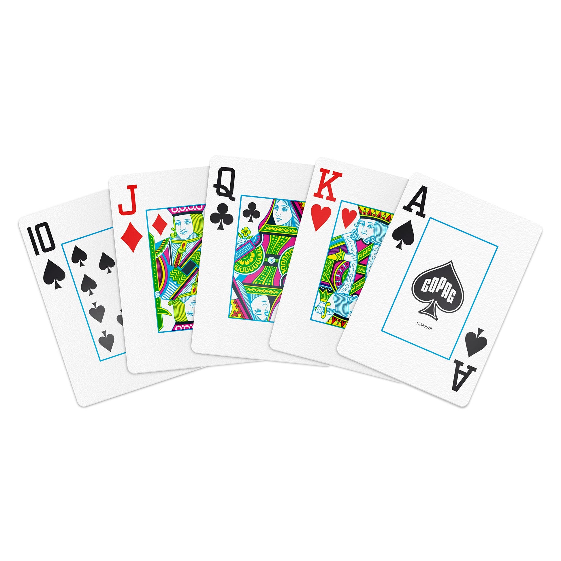Copag 1546 Design 100% Plastic Playing Cards, Poker Size (Standard) Red/Blue (Jumbo Index, 1 Set)