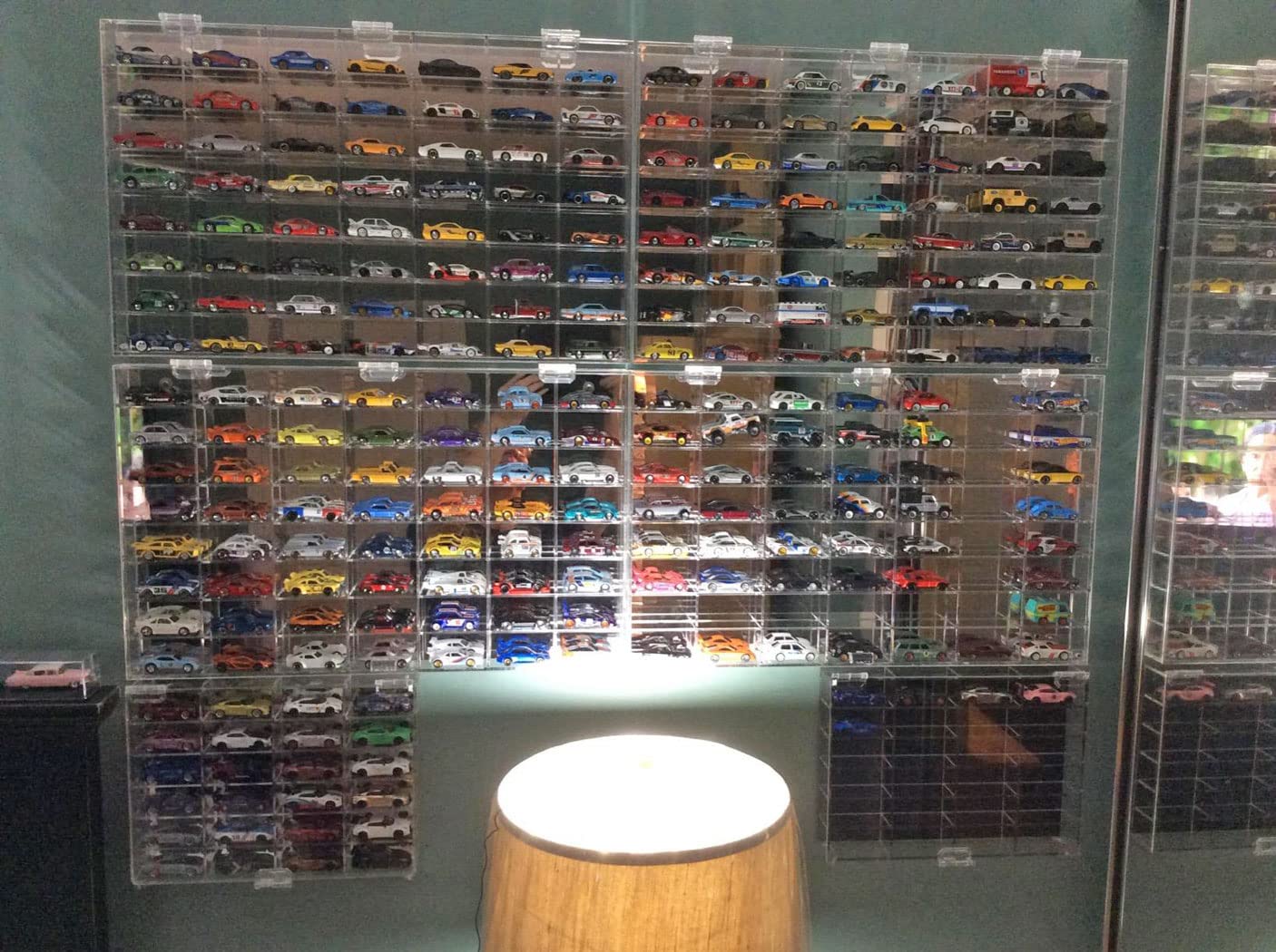 Clear Display Case Wall Cabinet for Hot Small Toy Wheels 1/64 Scale Matchbox Toy Cars Collection Storage Display (56 Slots, 24" X 14")