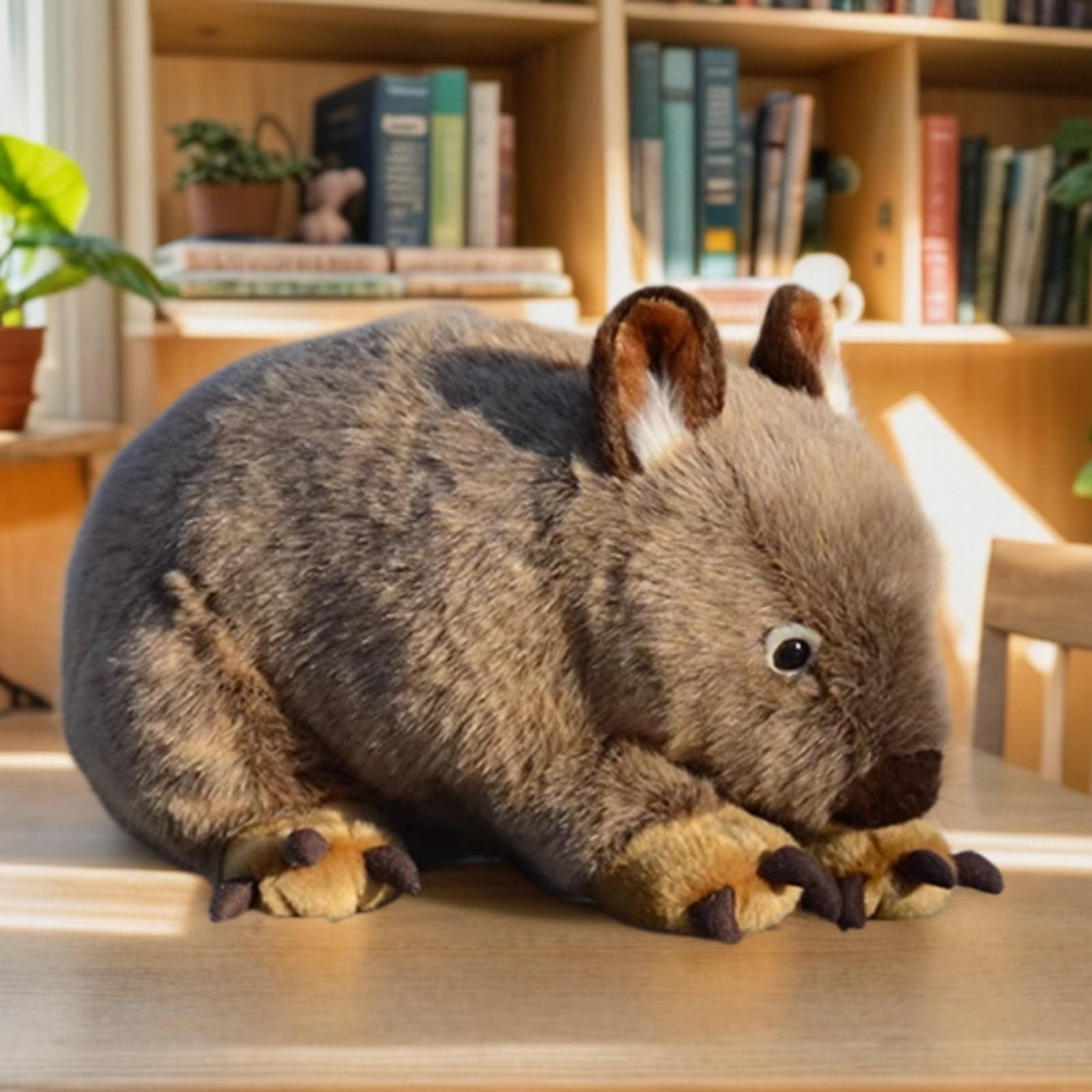 FRANKIEZHOU Lifelike Wombat Stuffed Animal-Brown 12" Realistic Wombat Plush,Simulation Soft Wombat Plush,Girl Toys,Gifts for Kids