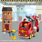 XENQITOYS Fire Station Playset, 144Pcs Classic Big Building Blocks Compatible with All Major Brand, Fire Station Toys, Fire Trucks for Toddlers 3-5
