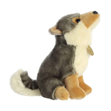 Aurora® Realistic Miyoni® Wolf Stuffed Animal - Lifelike Details Make a Cherished Companion - Perfect for Decorating Bedrooms or Classrooms - Gray 8.5