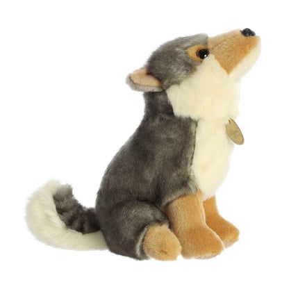 Aurora® Realistic Miyoni® Wolf Stuffed Animal - Lifelike Details Make a Cherished Companion - Perfect for Decorating Bedrooms or Classrooms - Gray 8.5