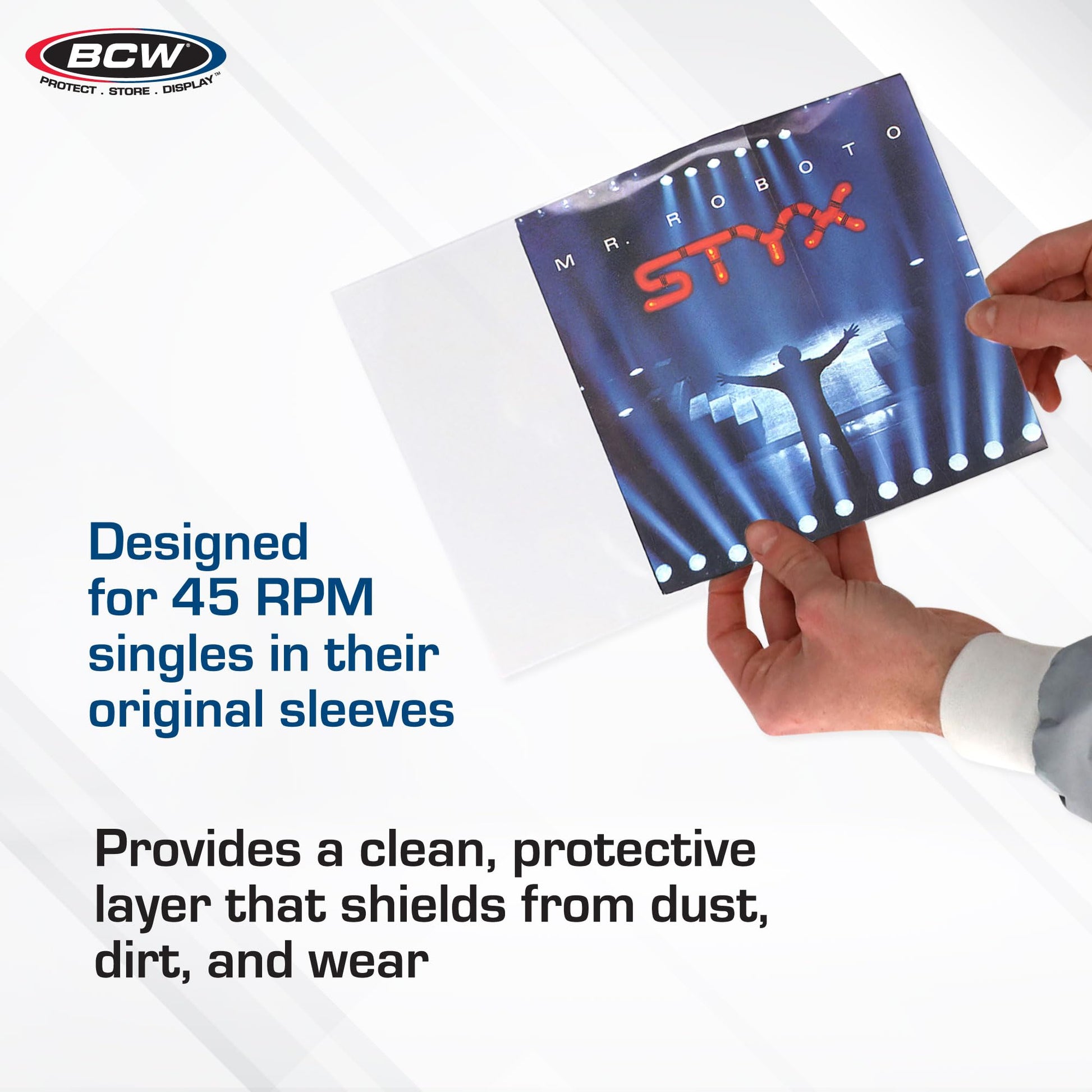 BCW 4 Mil Record Sleeves (7 Inch) | Clear Polypropylene Vinyl Album Protectors for 45 RPM | Archival Quality, Acid-Free Design | Premium Outer Sleeves
