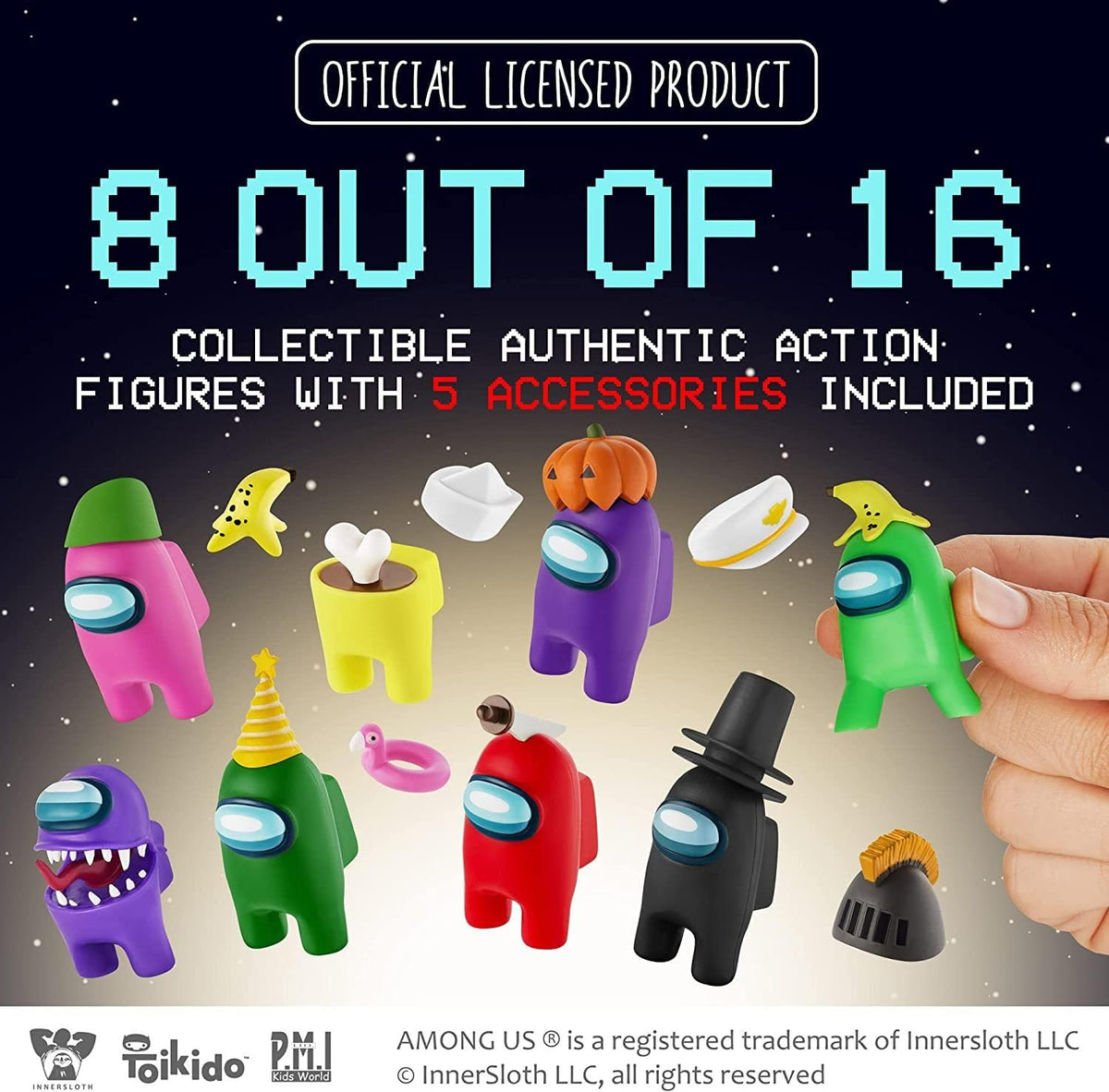Among Us Crewmate Figures | Toys Out of 16 Collectibles in 1 Box | 8 Among Us Merch Incl. The Peeled and The Clogged | 2 Hidden Impostors | Mini Toys