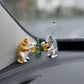 Cat Car Dashboard Decor for Men Women, Funny Cute Cats Desk Figurine Car Interior Dashboard Decoration Accessories - Mini Resin Dollhouse Simulated