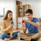 Bamboo Kendama, Traditional Japanese Skill Toy for Kids & Adults(Red&Blue)