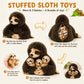 YOHAKI Sloth Plush Animal, 11.02" Cute Stuffed Sloth with 3 Baby Sloths, Easter Stuffed Sloth Animal, Washable Plush Toys, Cute Three Toed Sloth