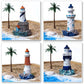 BQWanFA Lighthouse Decoration 4Pcs Fish Tank Decorations Nautical Lighthouse Resin Lighthouse Model Miniature Lighthouse Outdoor Light Garden Yard