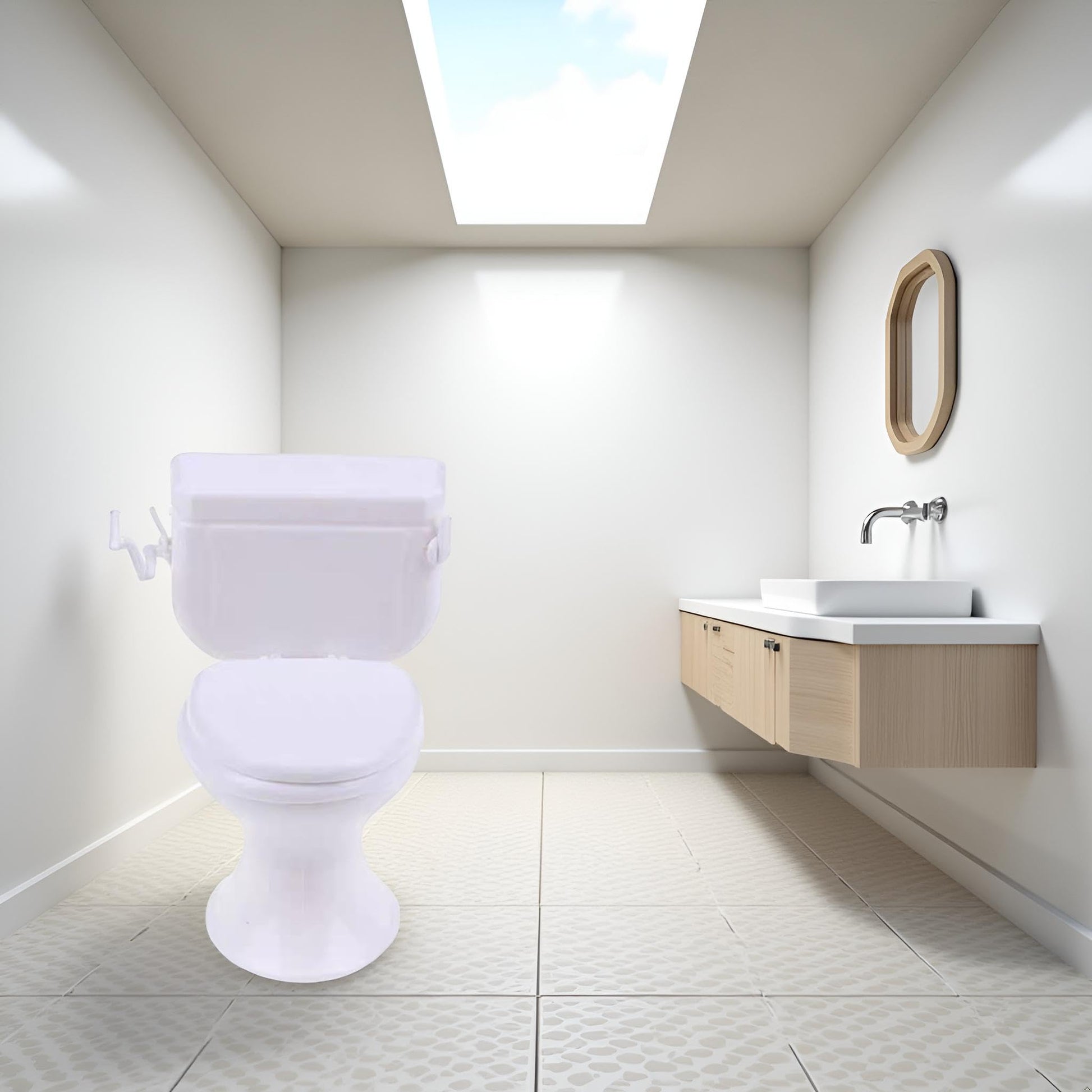 White Dollhouse Furniture Model Bathroom Miniature Toilet for Doll Miniature Bathroom Accessory Furniture