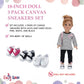 Emily Rose 18-inch Doll Canvas Sneakers 3-Pack - Pink, White & Black Tennis Shoes - 18" Doll Accessories Gift Set - Compatible with American Girl &
