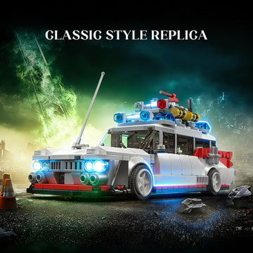 Mould King 10021 Ghost Car ECTO-1 Building Blocks Kit for Adults, Creative Christmas Birthday Gift for Ghost Bus Movie Fans, Highly Detailed Replica