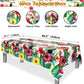 4 Pack Hawaiian Luau Tablecloths - 86.6”x51.2” Disposable Plastic Tropical Palm Leaf Tablecloths for Hawaiian Party Decorations, Jungle Safari Theme