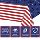 Bzhouyy Soccer Party Tablecloth 3 Pack, 54 x 108 Inch American Flag Themed Disposable Plastic Table Covers, Waterproof Spill Proof Tablecloths