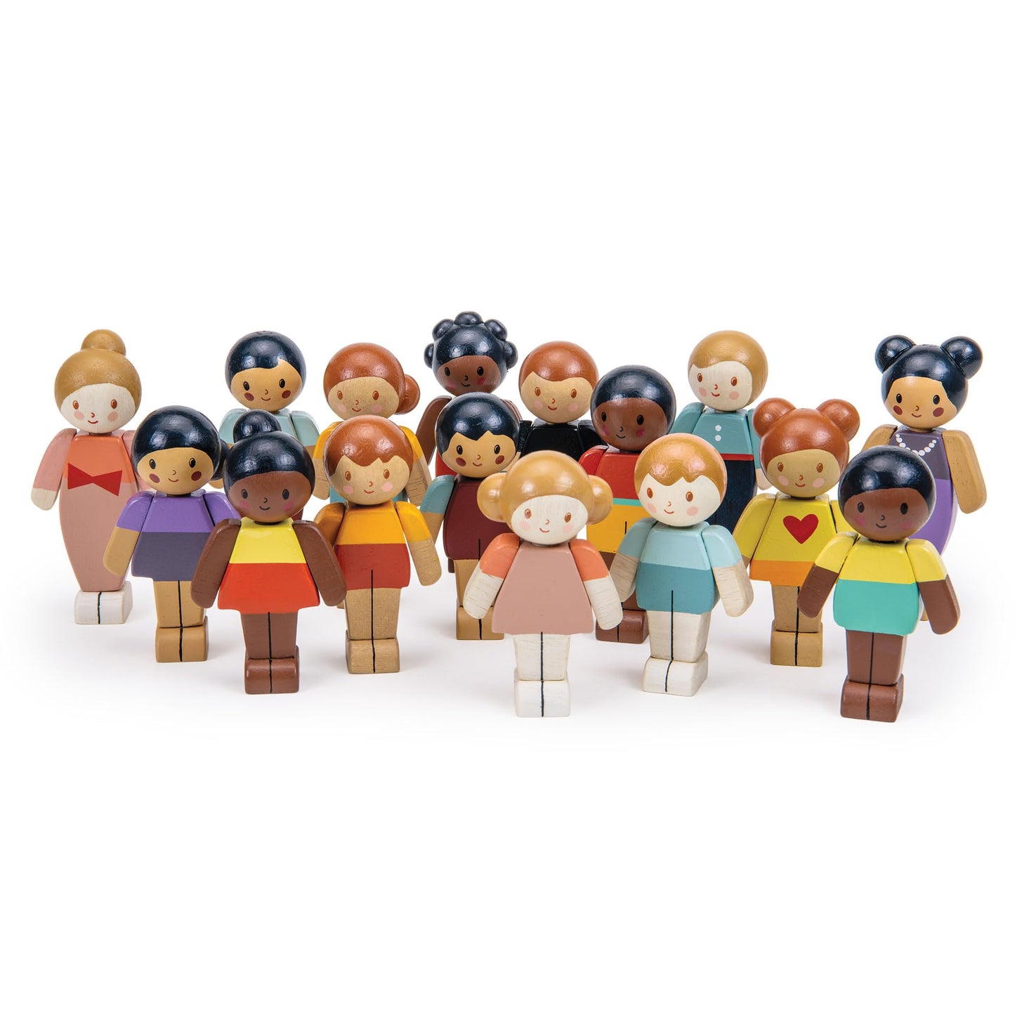 Tender Leaf Toys - We are Family - Ivory Boy - Eco-Friendly Multicultural Wooden Dolls with Moving Arms - Build Your own Family - Encourages