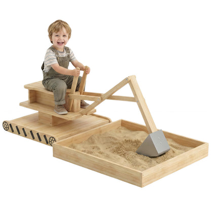 Qaba Wooden Sandbox with Digger Sandpit No Power Ages 3-6 72" x 35" x 22"
