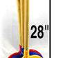 Matty's Toy Stop 28" Heavy Duty Wooden Snow Shovels with Plastic Scoop & Handle for Kids Red, Yellow & Blue Swirl Gift Set Bundle - 3 Pack
