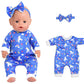 Sweet Dolly 5 Sets Baby Doll Accessories and Clothes - Headbands, Pajamas for 15-18 Inch Dolls, 10 PCs Total