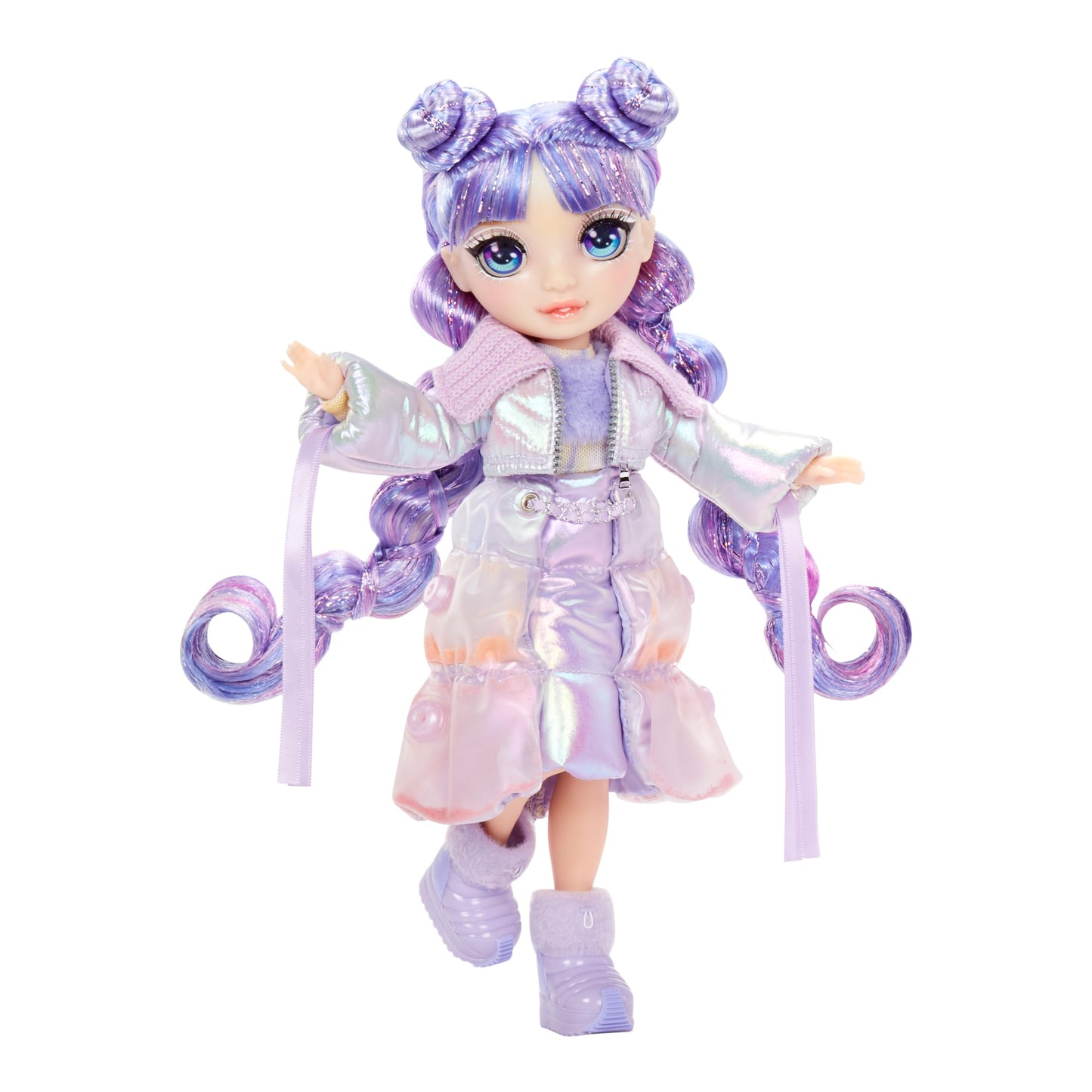 RAINBOW HIGH Winter Wonderland - Purple (Purple) - 28 cm Dummy Doll with Magic Snow, Comes with a Snowman, Suitable for Ages 4-12 and Collectors