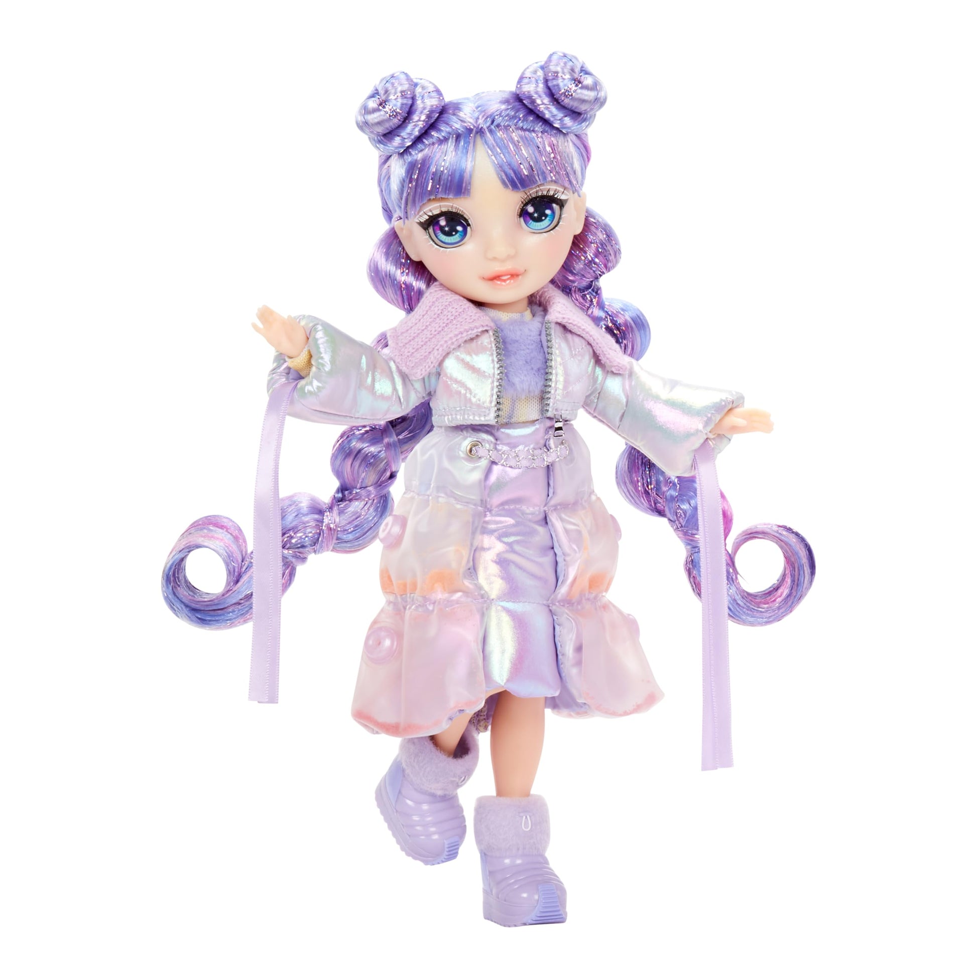 RAINBOW HIGH Winter Wonderland - Purple (Purple) - 28 cm Dummy Doll with Magic Snow, Comes with a Snowman, Suitable for Ages 4-12 and Collectors