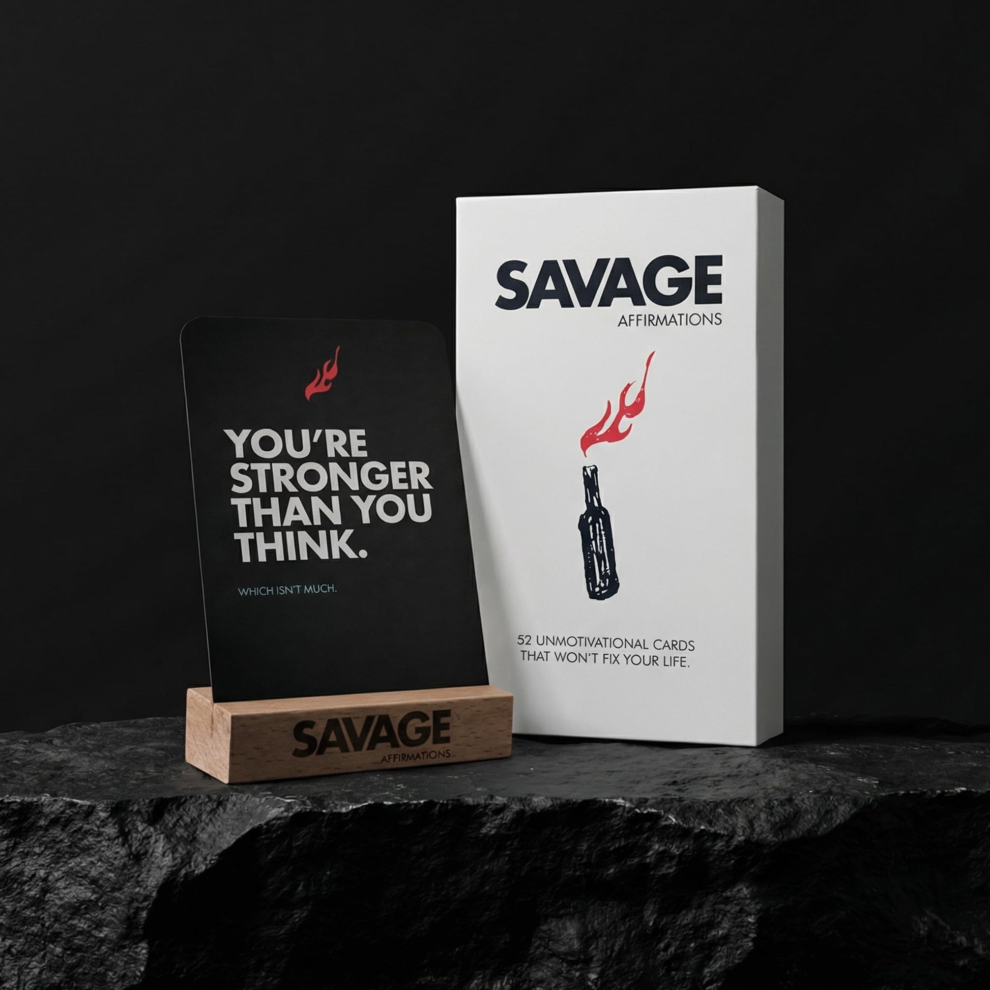 Siko Savage Affirmations | 52 Unmotivational Cards that Won’t Fix Your Life | Sarcastic Office Decor & White Elephant Gift for Adults | Anti Toxic