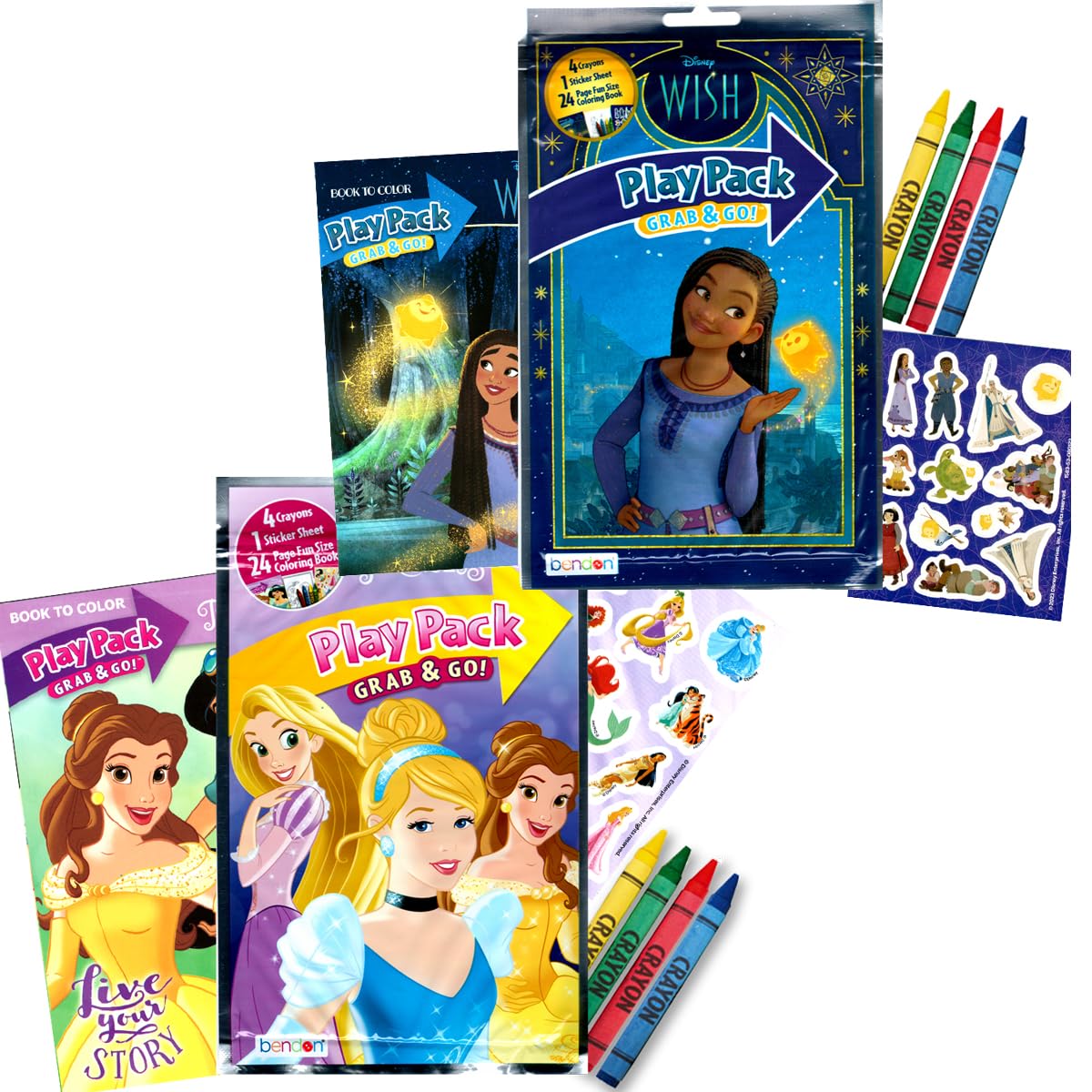 Disney Princess Coloring and Activity Book Bundle for Girls - Coloring Set with Coloring Books, Stickers, Games, Puzzles Featuring Elsa, Moana