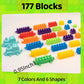 DUVRY 2025 Latest 177 PCS 1 * 1-1 * 3 Inch Large Building Blocks for Toddlers Ages - Brick Set with Cars & Baseplate, Educational STEM Toy for Kids,1
