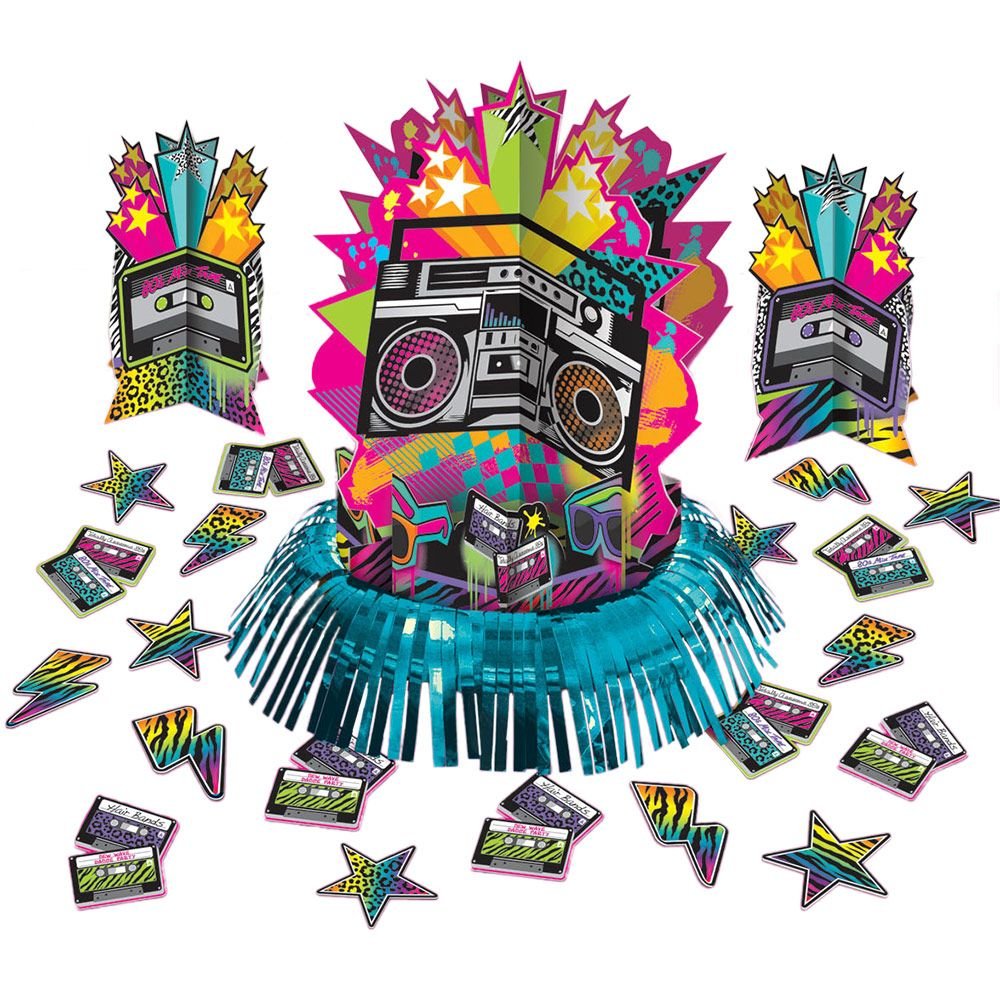 Amscan Table Decorating Kit Centerpiece, That's Totally Awesome 80's.