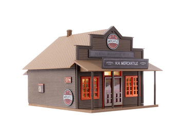 Lionel Western Mercantile Plug-Expand-Play O Gauge Building Accessory - Illuminated Western Train Store with LED Lighting, Railroad Scenery, Age 14+