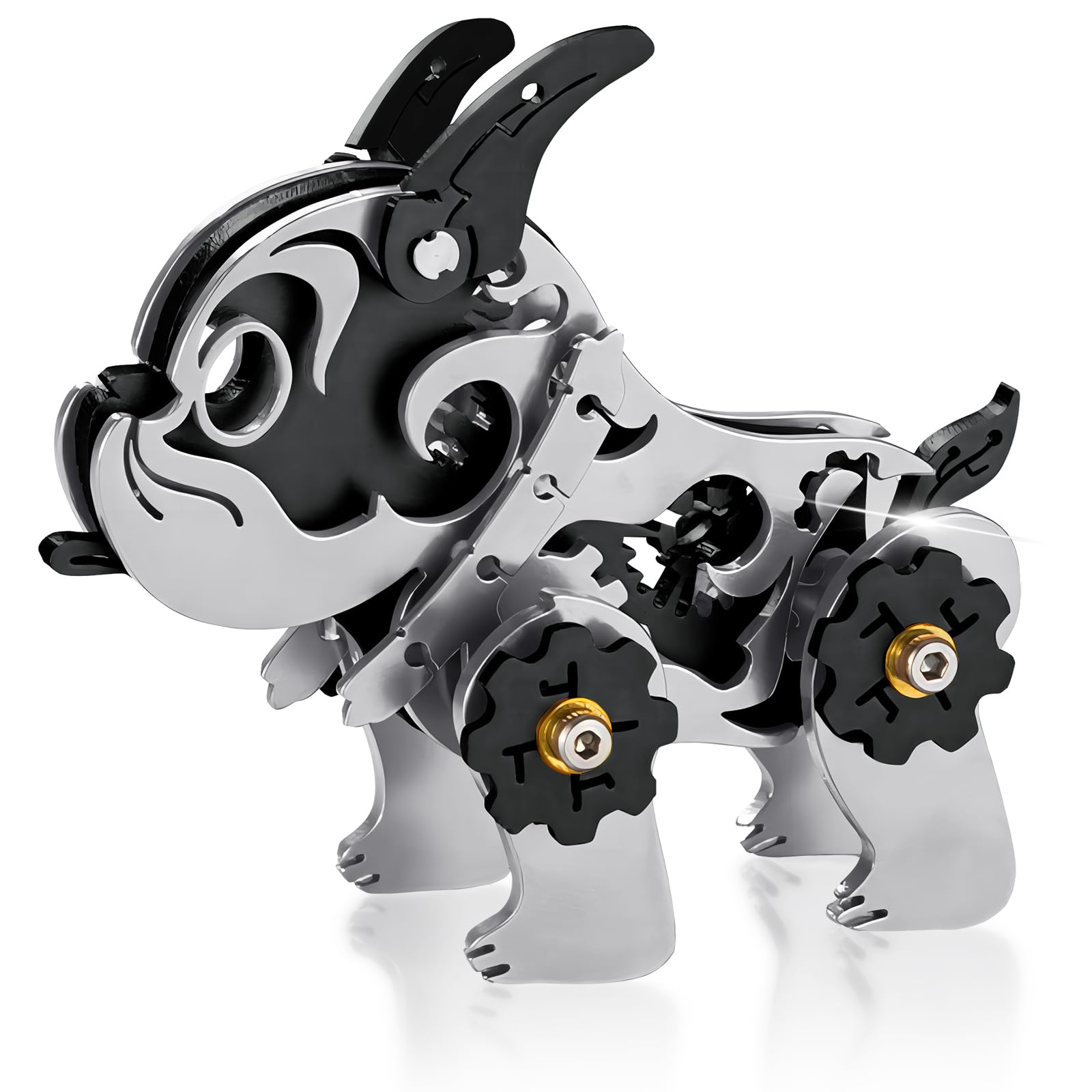 3D Metal Puzzles for Adults, Metal Model Kits for Adults, Mechanical BullDag Steel 3D Puzzle Stainless Steel Ornaments for Men Women Art Craft Gifts