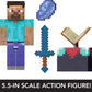 Mattel Minecraft Diamond Level Steve Action Figure with 3 Accessories, 5.5-in Collector Scale & Pixelated Design