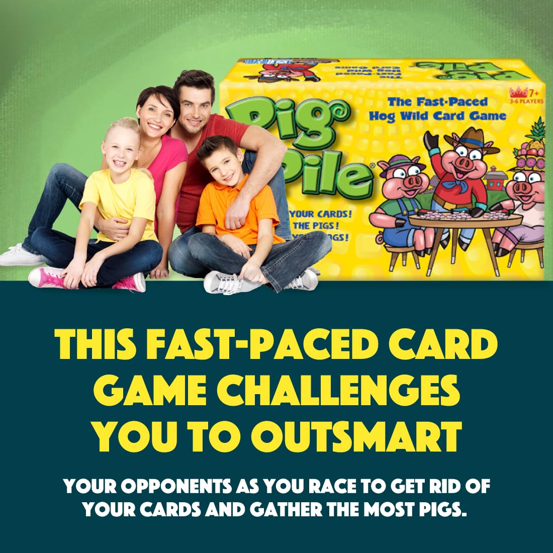 R&R Games Pig Pile Card Game for Kids Ages 7+