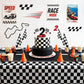 Piokio 20 Pack 8"x5.5" Black and White Checkered Racing Stick Flag, Racing Hand Held Stick Flags, for Nascar Race Party Supplies