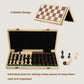 15 Inch Wooden Chess Set with Folding Board and Chess Piece Storage Slot, Handmade Portable Travel Chess Game Sets for Kids Adults Beginner and Pros