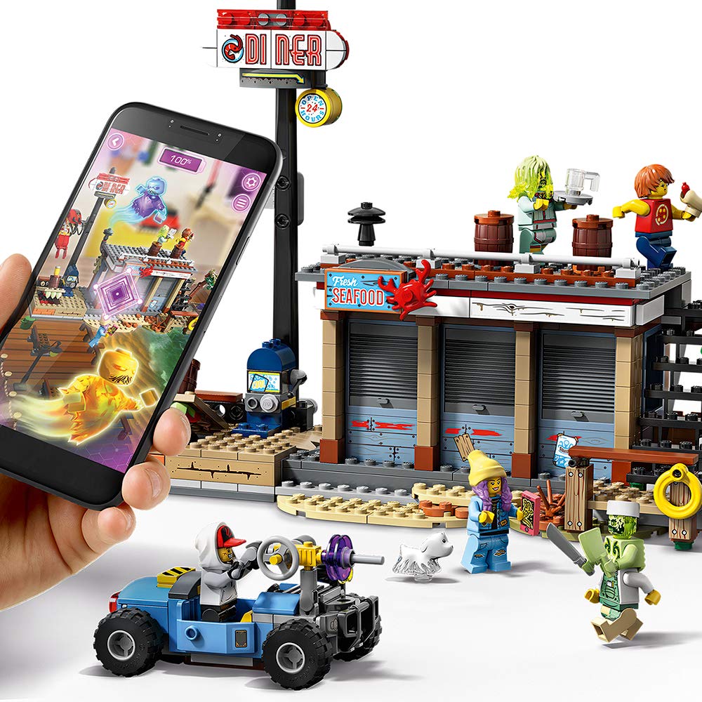LEGO Hidden Side Shrimp Shack Attack 70422 Augmented Reality (AR) Building Set with Ghost Minifigures and Toy Car for Ghost Hunting, Tech Toy for Boys