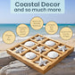 Starfish Tic Tac Toe Game - 9" x 9" - Beach Tic Tac Toe Game - Coastal Beach House Coffee Table Game Board - Tic Tac Toe Decor - Beach House Games