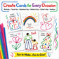 Wikki Stix Create-A-Card Kit, Kids Greeting Card Craft Kit with 108 16 Cards, Make Handmade Birthday, Holiday, Thank You, Valentine, Mother’s Day