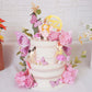 Fairy Cake Toppers Pink Mushroom Flowers Butterfly Cake Decorations for Fairy Spring Garden Birthday Supplies