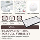 RJ Displays 50 White Foam Gem Jars with Tray, Gemstone Display Case with Lids for Gems, Coins, Gem Storage Organizer, Gem Holder, Charm Box, Gem