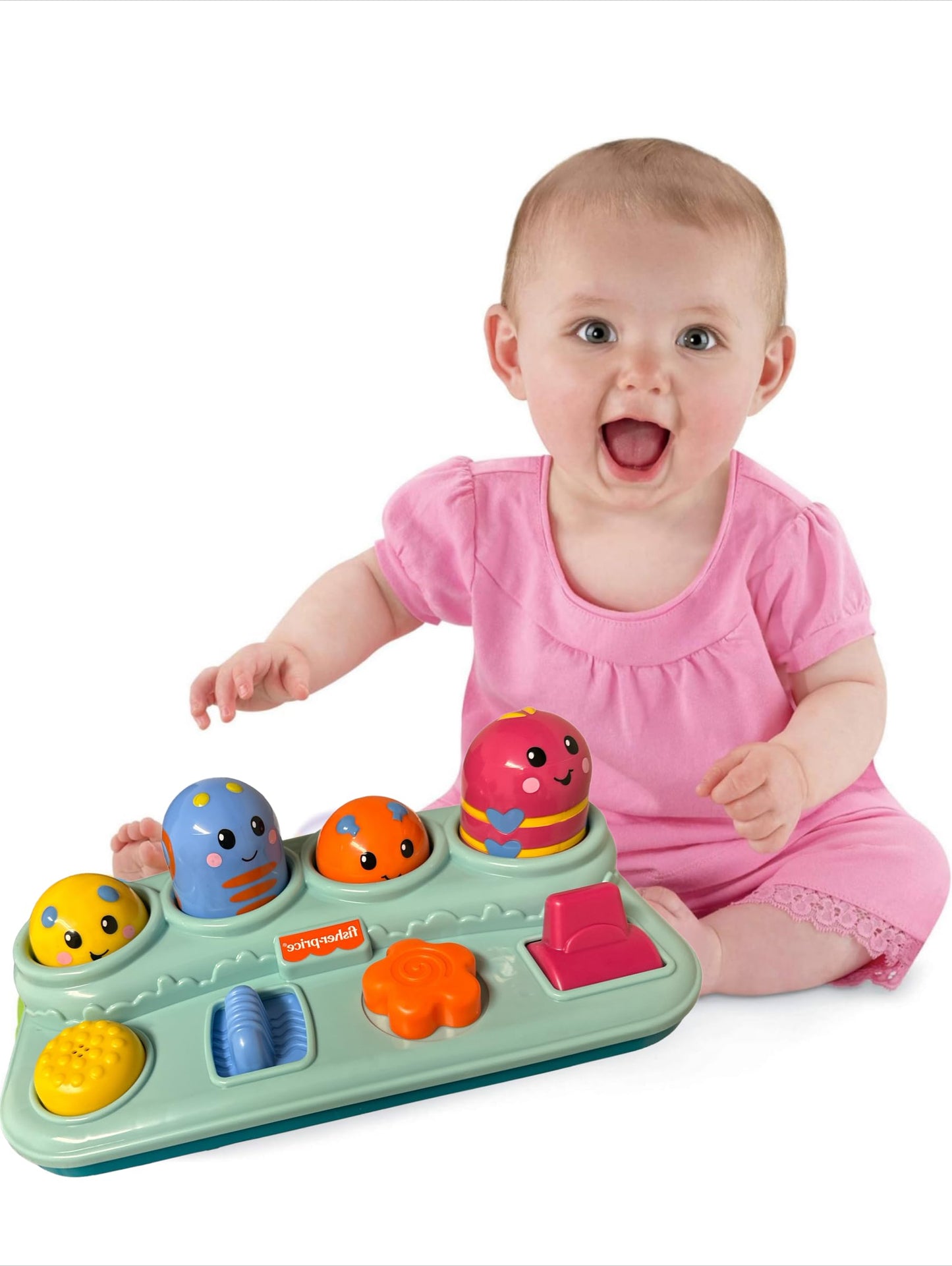 Fisher-Price Brilliant Basics Boppin' Activity Bugs, Pop-Up Infant Toy Development Academic New Version