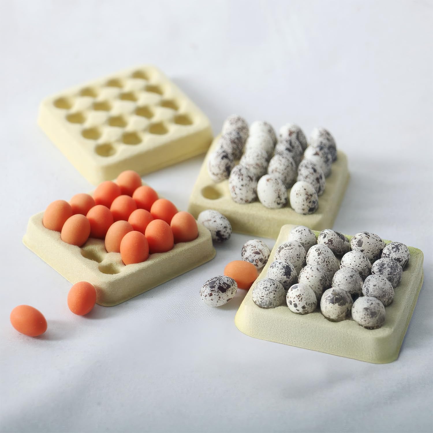16pcs Miniature Eggs, Cute Mini Quail Eggs, Fake Food, Realistic Dollhouse Miniatures, Mini Kitchen Décor (Eggs)